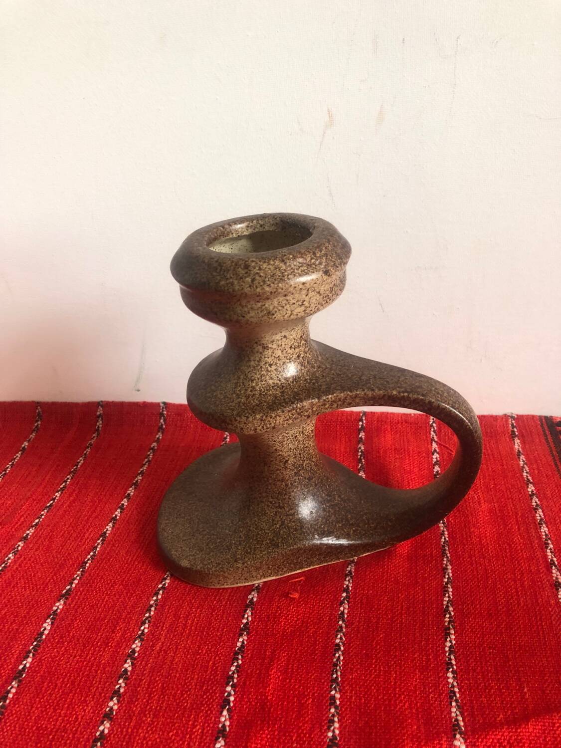 Old stoneware candlestick signed Bastien le Pemp Quimper