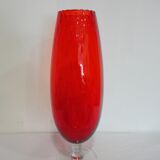 Vintage red glass vase