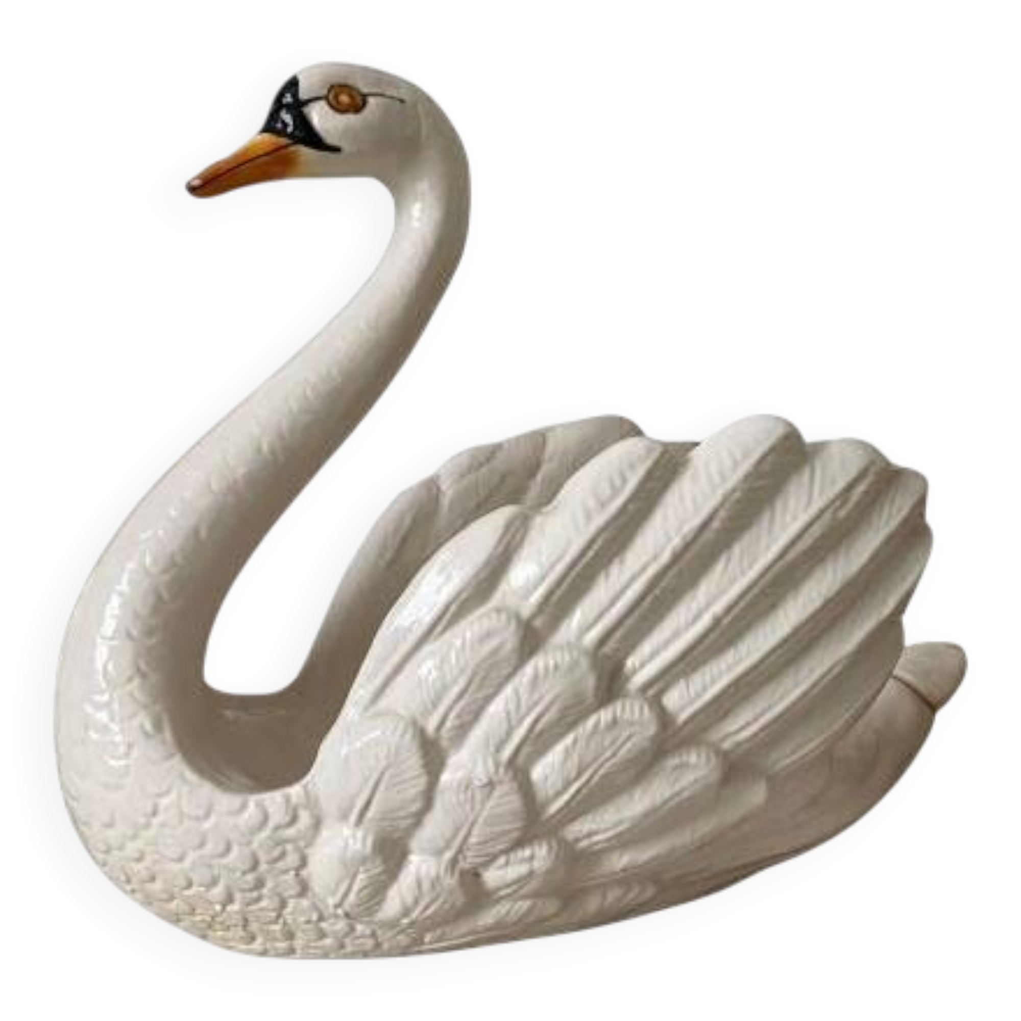 Vintage ceramic grand swan, antique carafe.