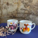 Monopoly ceramic cat/mouse mug duo