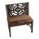 Mini banc à dossier sculpté à motif de rosace et volutes H59 L51