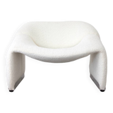 Fauteuil Groovy boucle blanc cassé par Pierre Paulin