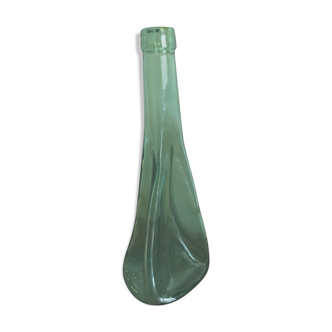 Large free-form green blown glass bottle