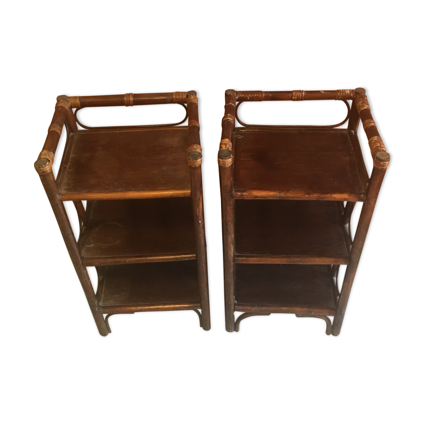 Vintage rattan bedsides