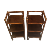 Vintage rattan bedsides