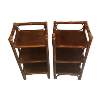 Chevets rotin vintage
