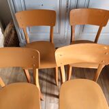 Set of 4 bistro chairs in painted wood