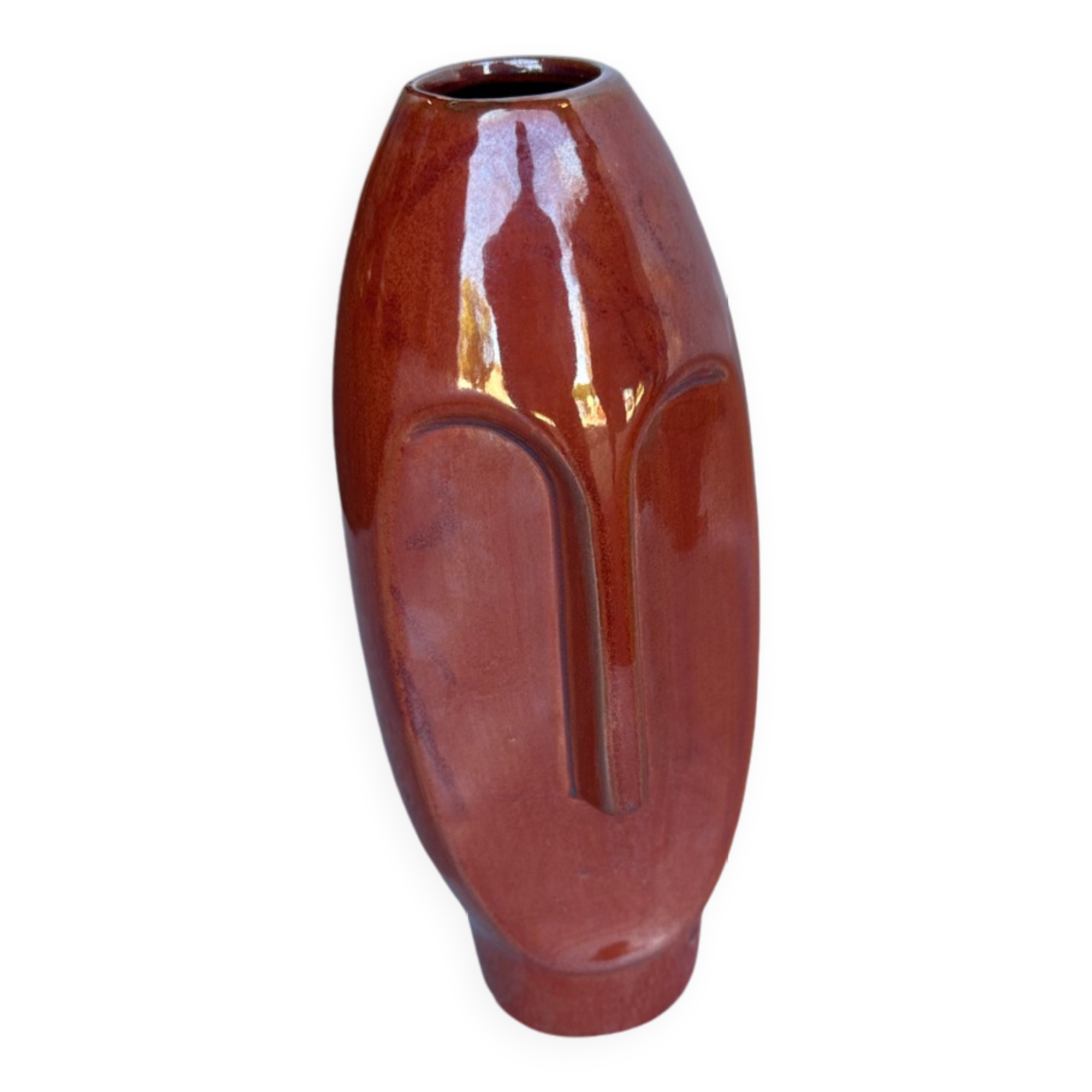 Red designer vase