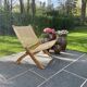 Fauteuil pliant en bois et rotin