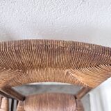 Set of 6 straw and oak Beauche chairs.