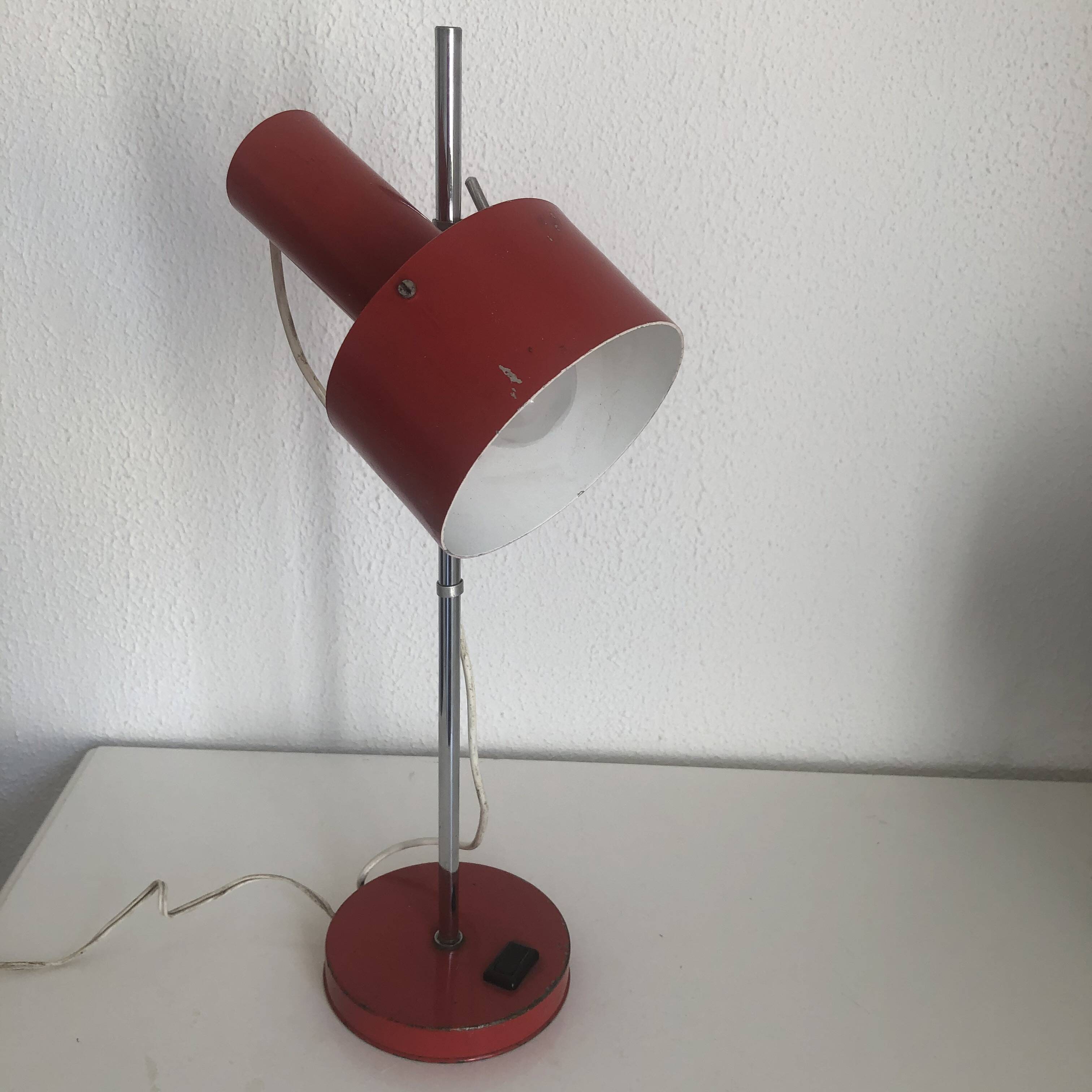 Vintage 1960 Monteuse Delmas devil red lamp - 44 cm