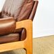Vintage Scandinavian leather and teak armchair 1960