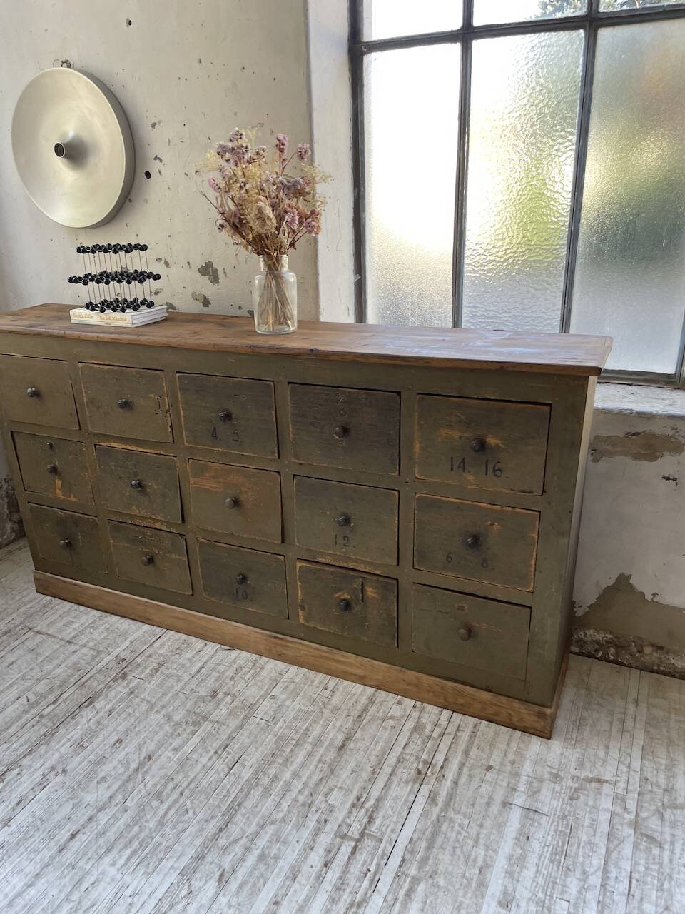 Green patina workshop furniture