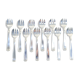 12 oyster forks BOULENGER ART DECO in silver metal Model SUZY