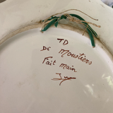 Old plate in Earthenware De Moutiers