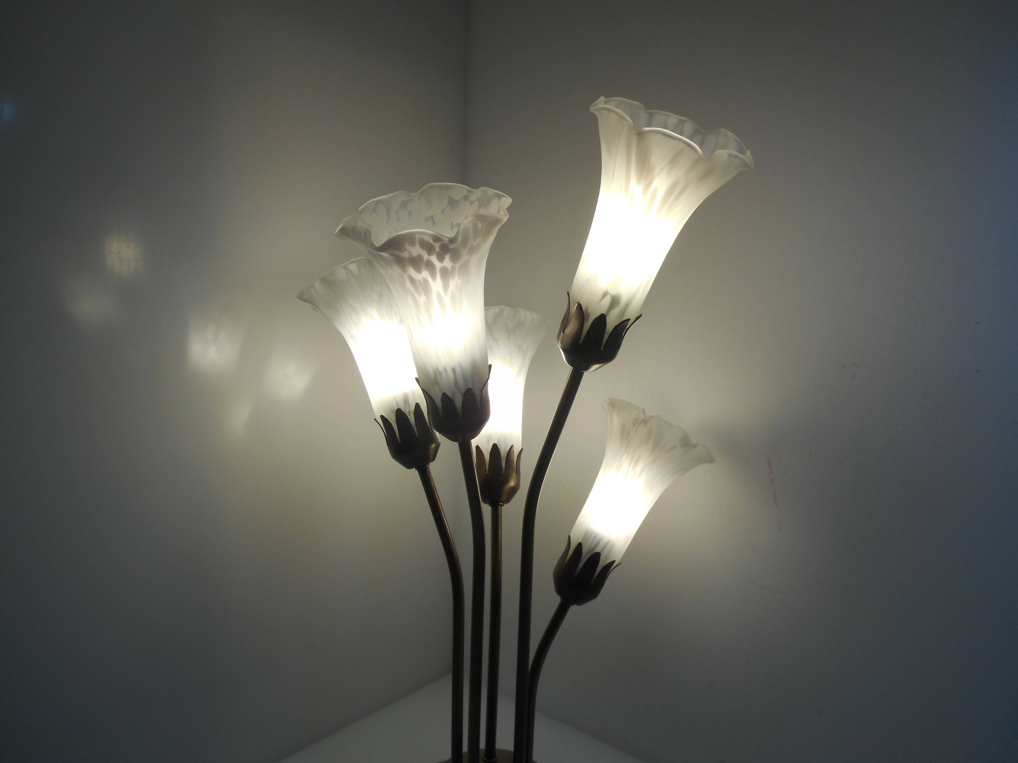 Lamp 5 branches tulips style art nouveau