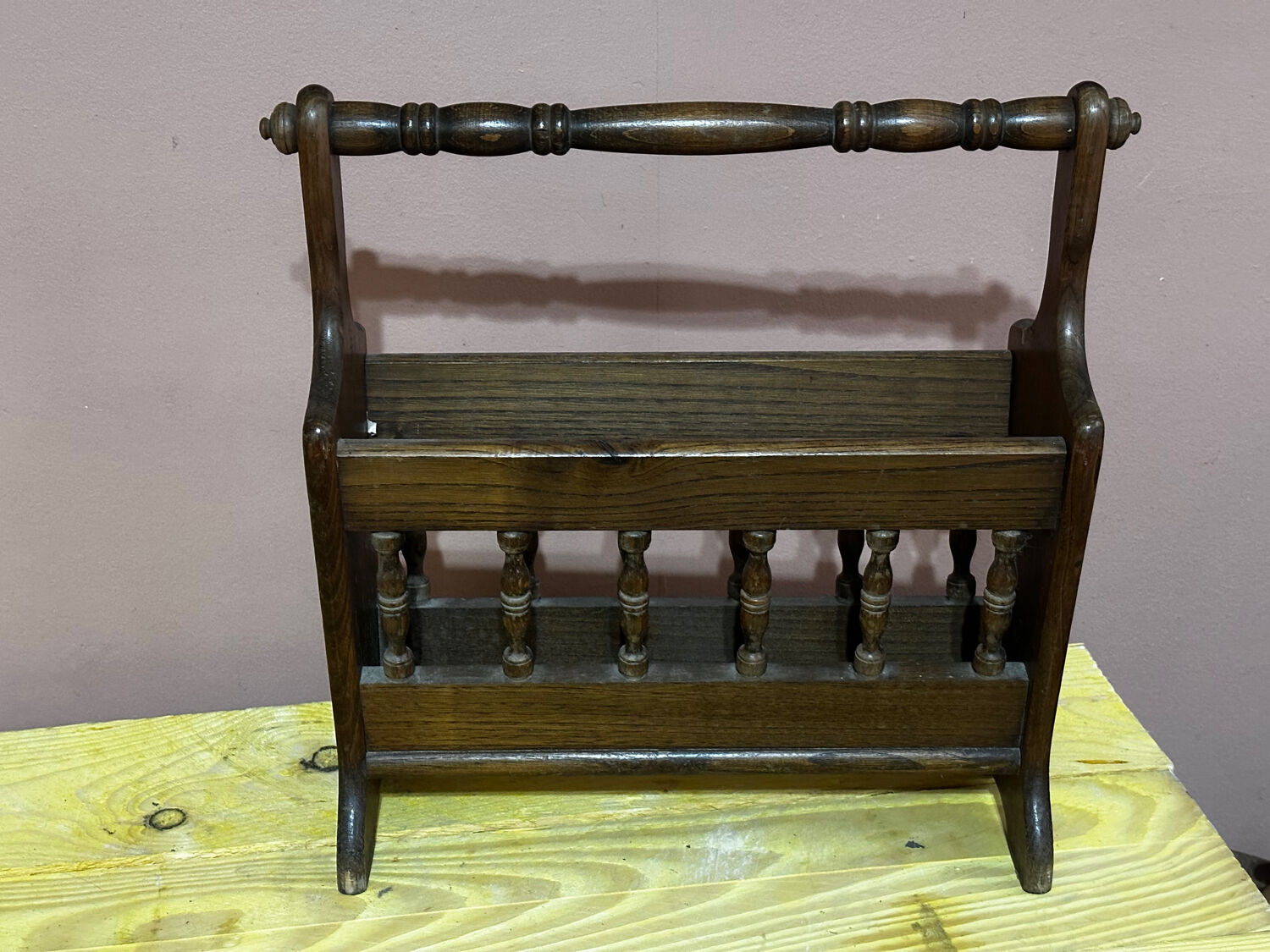 Vintage wooden magazine rack, Denmark