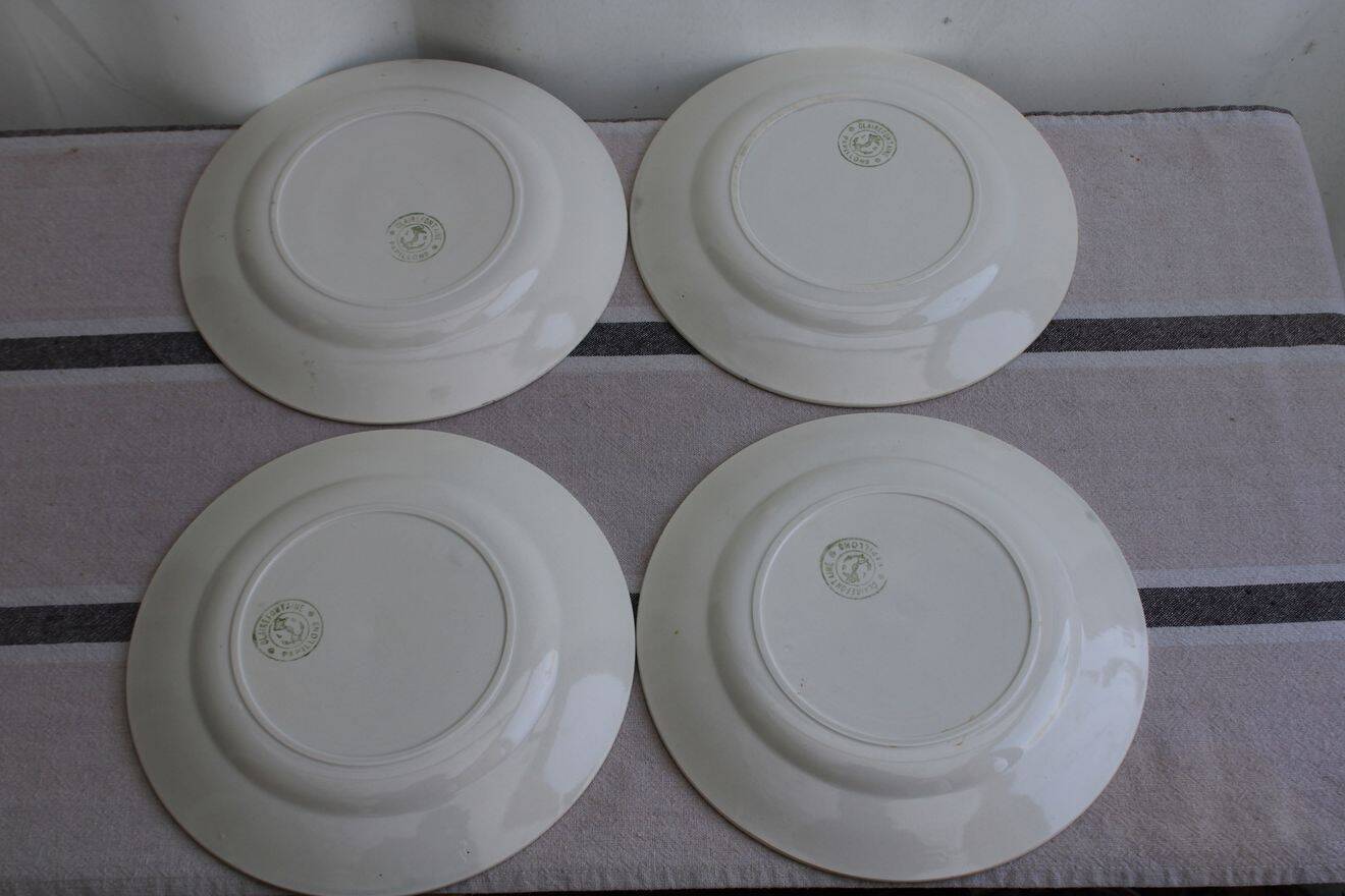 set of 8 ceramic plates "butterflies"