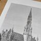 Brussels City Hall, Belgium, printed illustration from 1878.