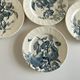 Set of 6 plates Creil Montereau Pomona iron earth early 20th