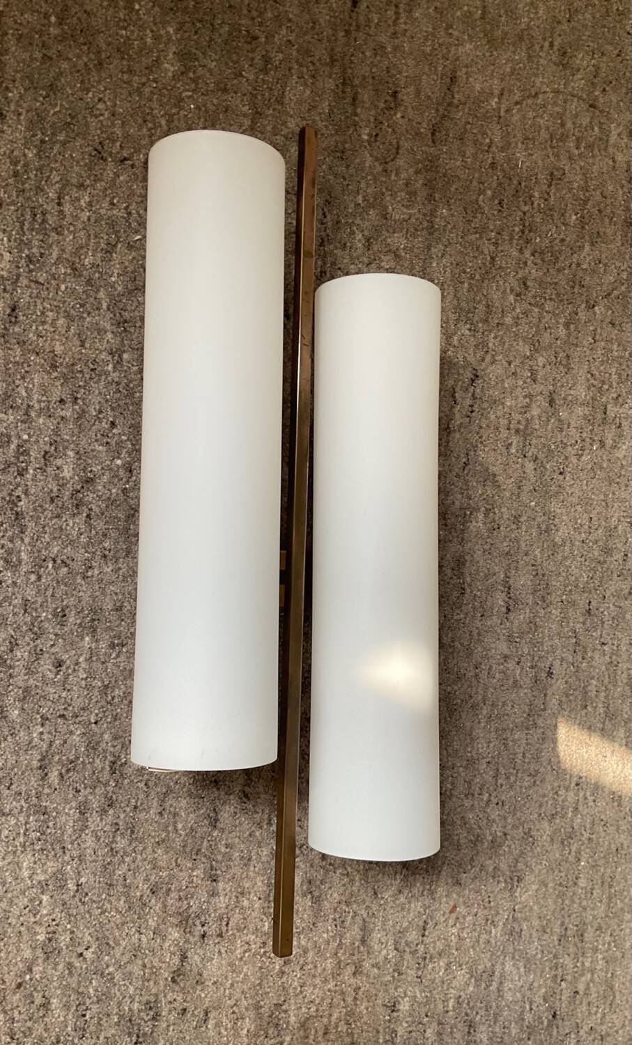 Maison Lunel wall light from the 60s in opaline and brass