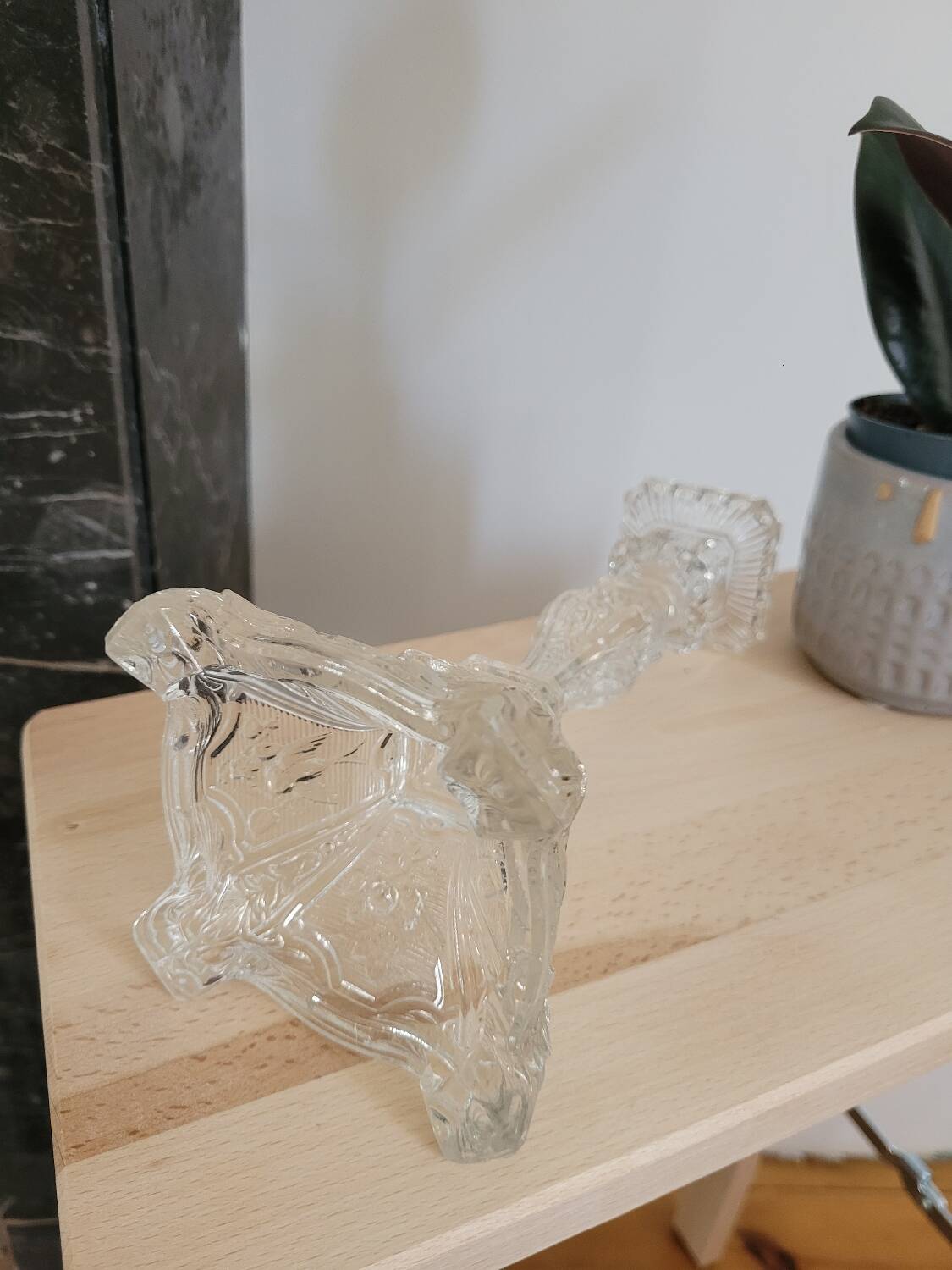 Large glass candlestick