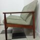 Danish teak 2 seat sofa green upholstery