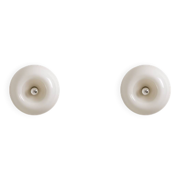 Castiglioni. Pair of opaline glass wall lights. 20th century.