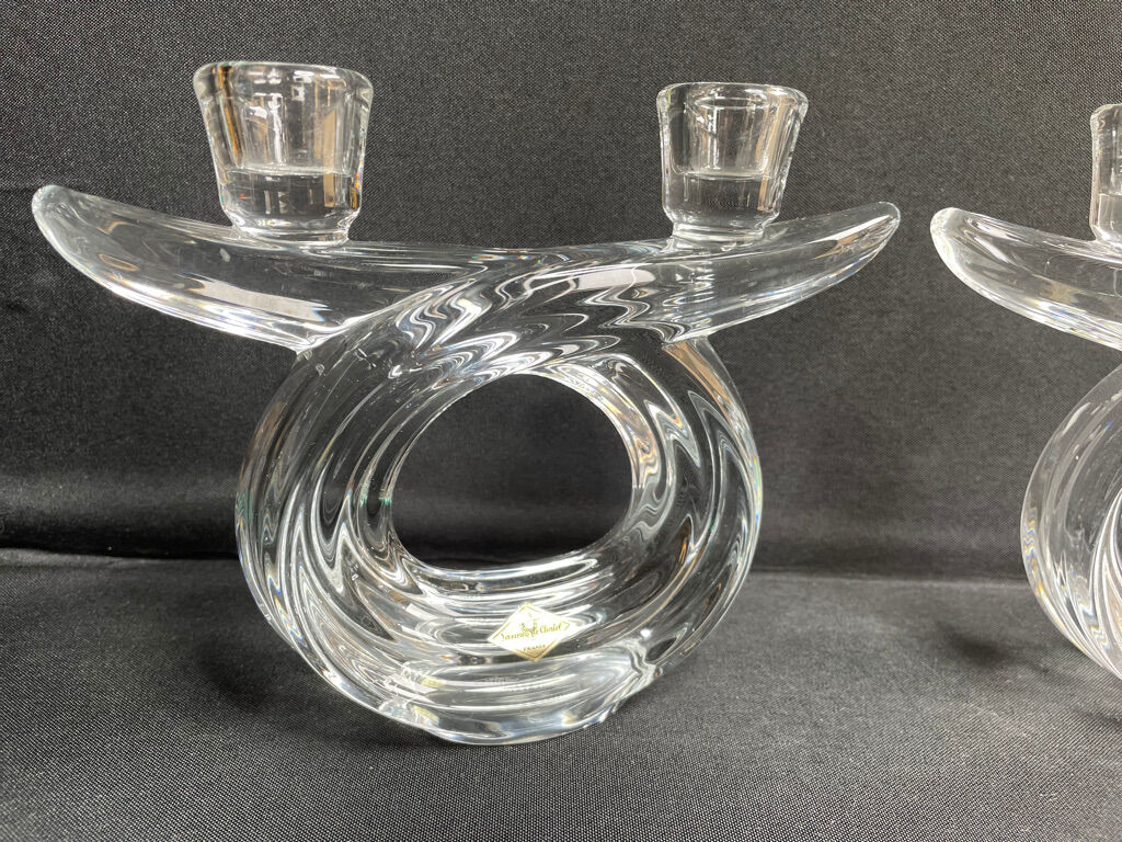 Vannes le Châtel - Candle holders with 2 lights (2) - Cristal