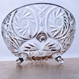 Large antique Bohemian crystal candy dish
