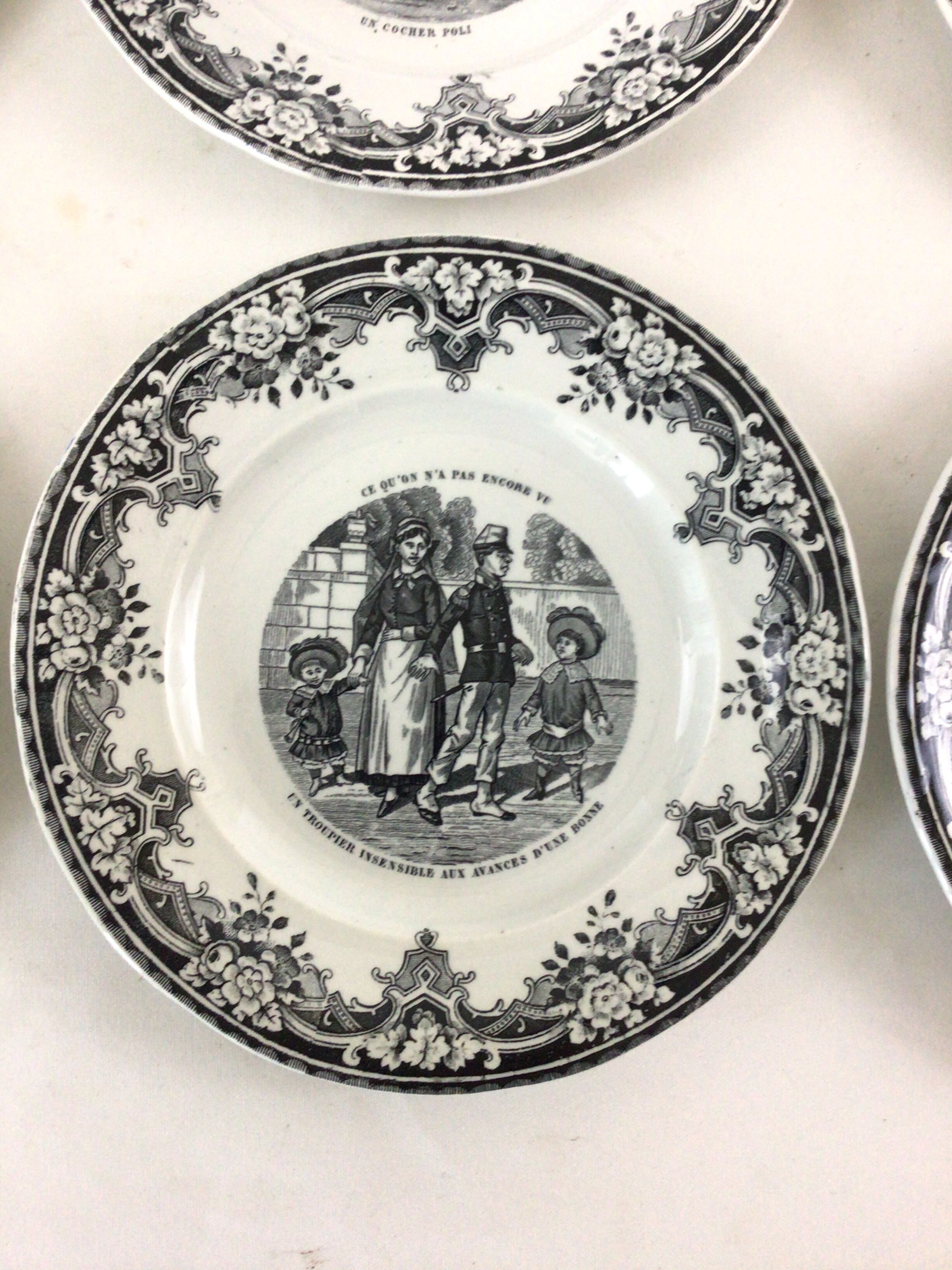 6 talking plates Creil and Montereau