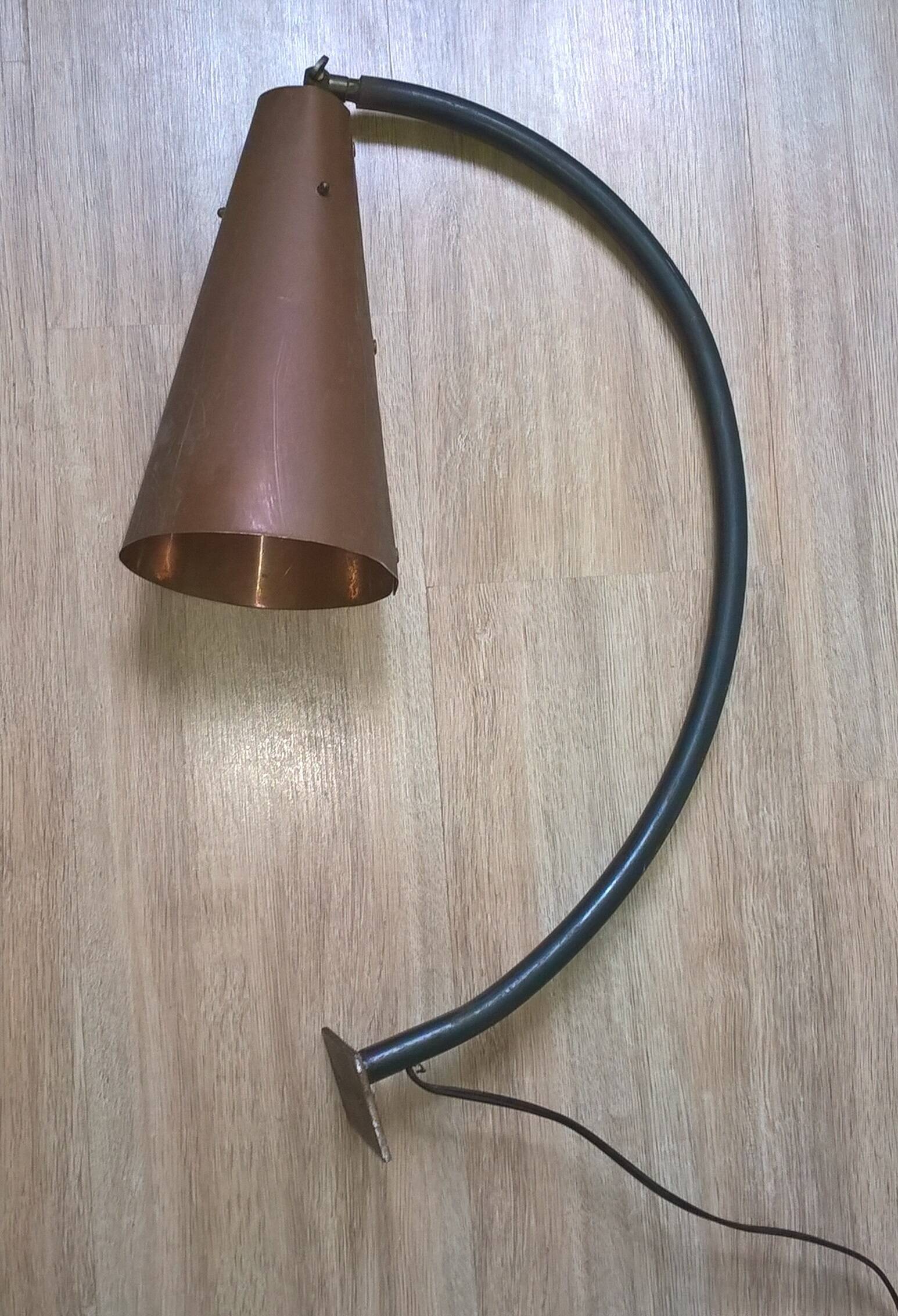 Vintage industrial Scandinavian style wall lights in copper and metal