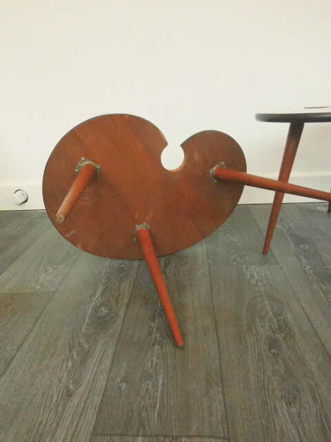 Paire de tables basse tripode vintage années 50
