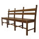 Solid oak brutalist robust bench, Netherlands 1950s