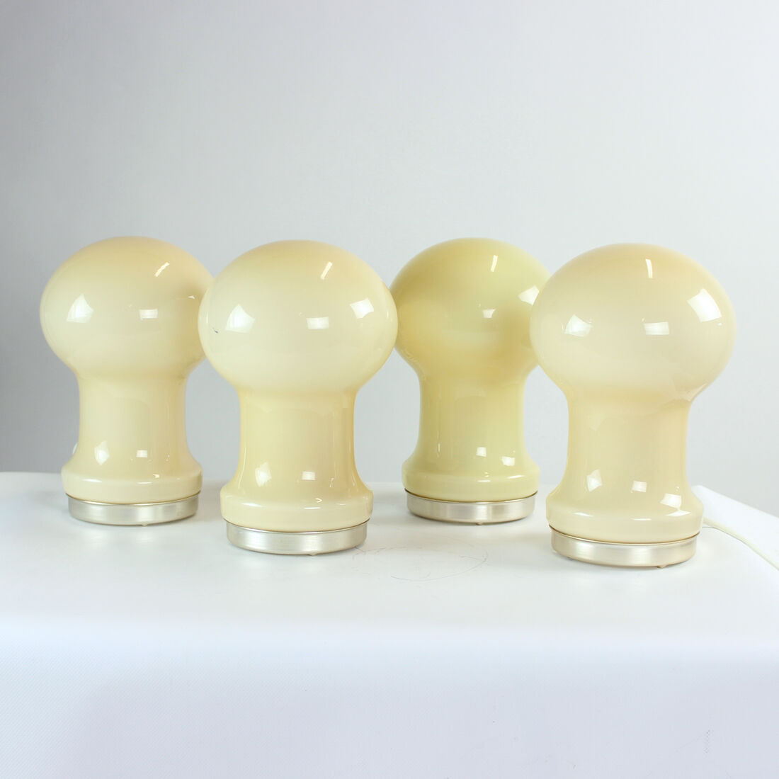 Unique Beige Opaline Glass Table Lamp By Ivan Jakes, Czechoslovakia 1960s