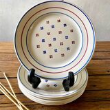 6 vintage Luneville ceramic plates