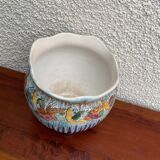 Art deco pot cache birds in old glazed ceramic