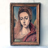 Peinture à l'huile d'une madone