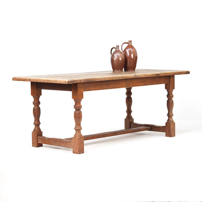 Rustic Farmhouse Brutalist Oak Dining Table