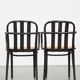 Set of 2 wooden dining chairs with woven seats