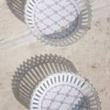 Set of 2 old porcelain lace plates