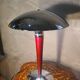 Vintage Red and Chrome Mushroom Lamp - 47x31 Space Age 1970s - Lamp