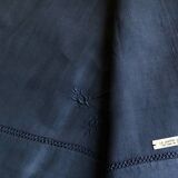 Drap ancien en pur lin lavé teinté en bleu nocturne