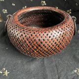 Panier cache-pot Ikebana bambou art japonais XXe siècle