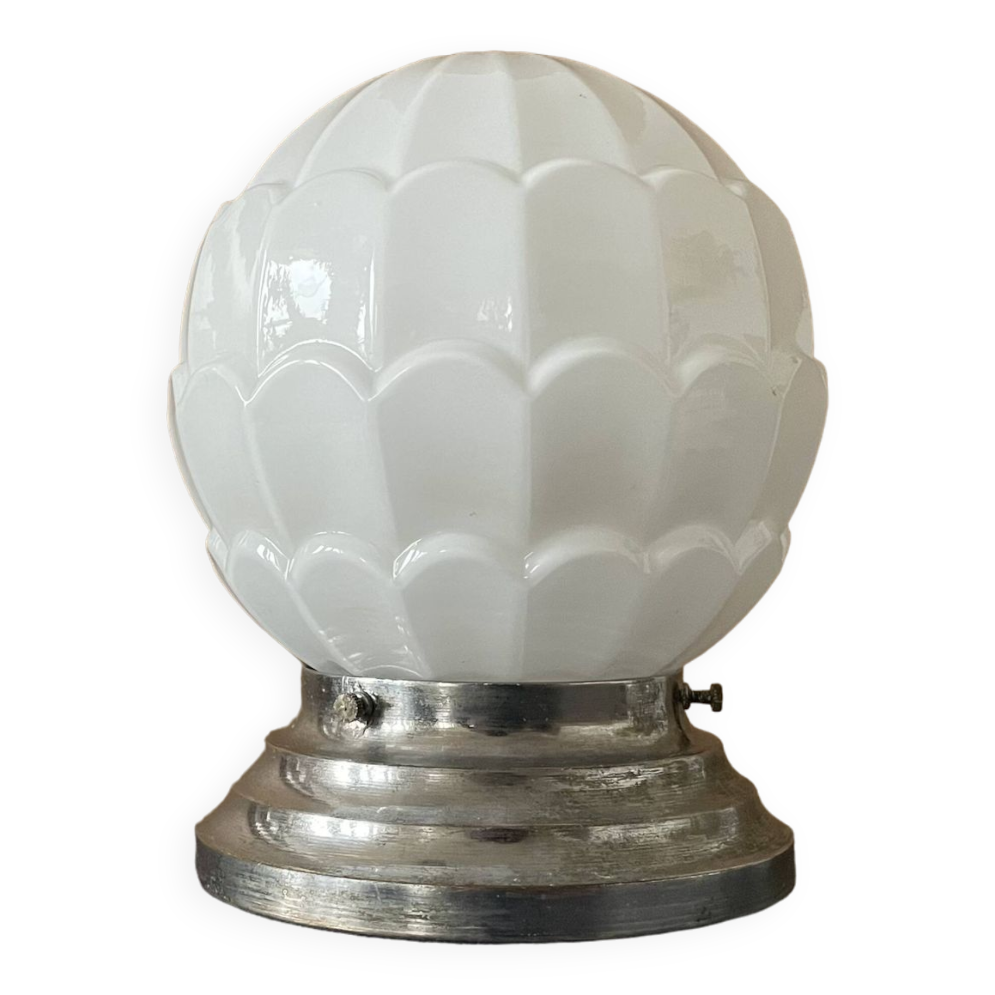 Plafonnier Art Déco ancien / opaline