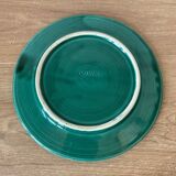 Vallauris - Set of 6 earthenware fish plates with green glaze