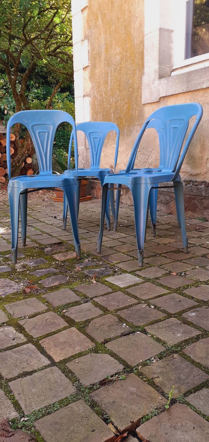 4 industrial chairs from the 50s, Multipl's brand, by Joseph Mathieu