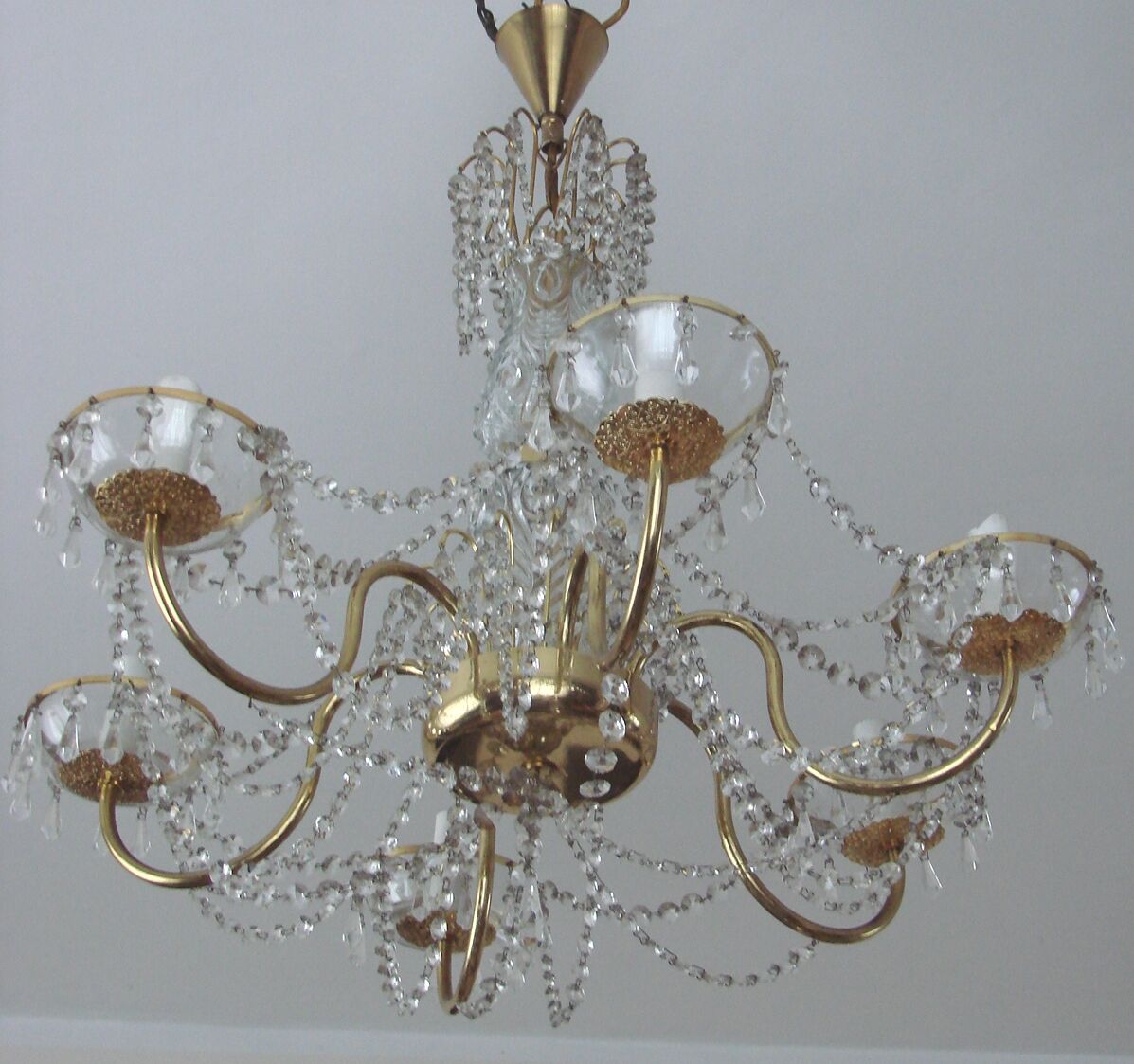 Brass chandelier, 1960s