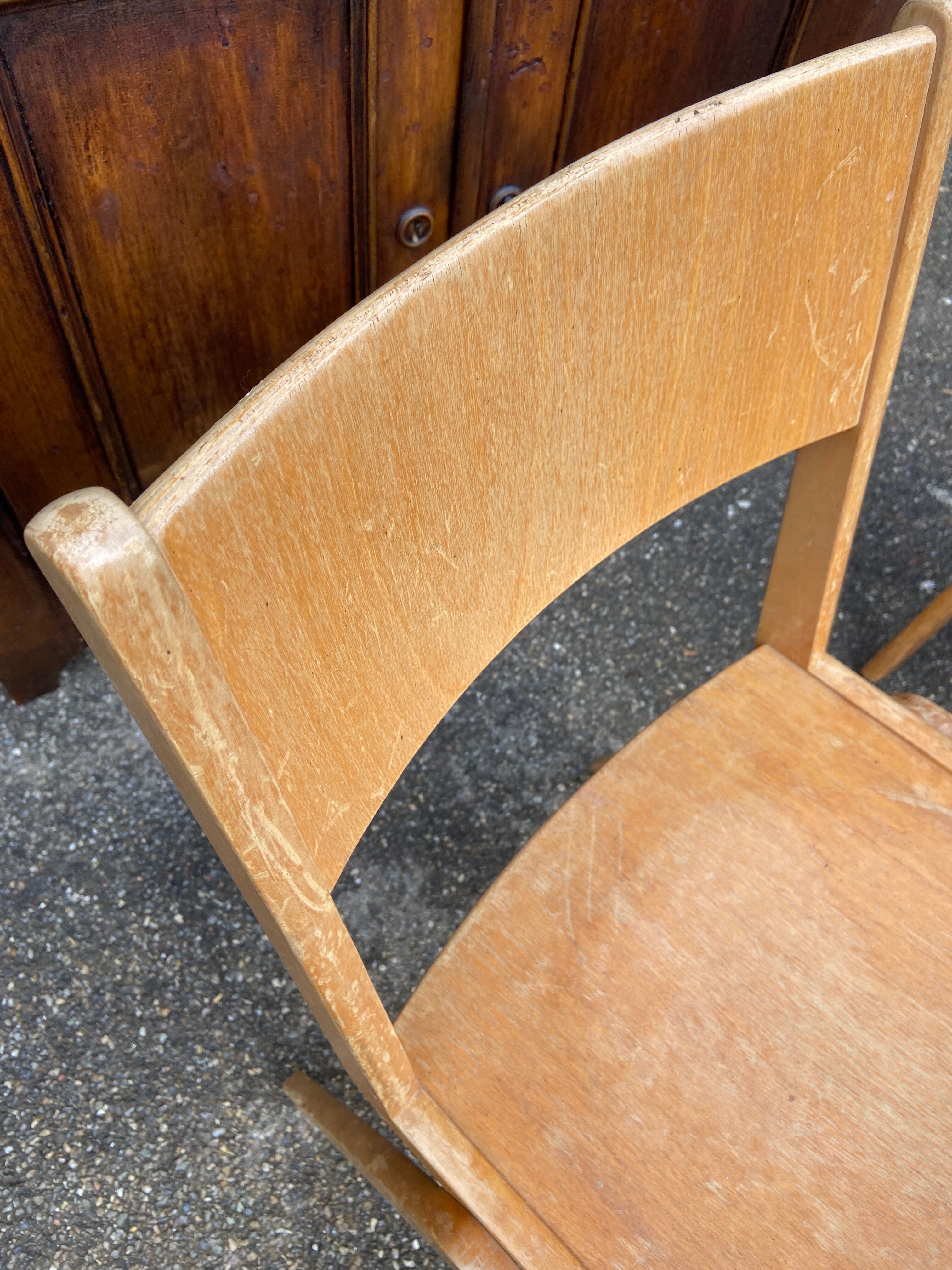 Pair of scandinavian chairs feet compass 1960
