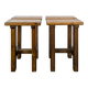 Pair of solid pine stools in the style of Charlotte Perriand.